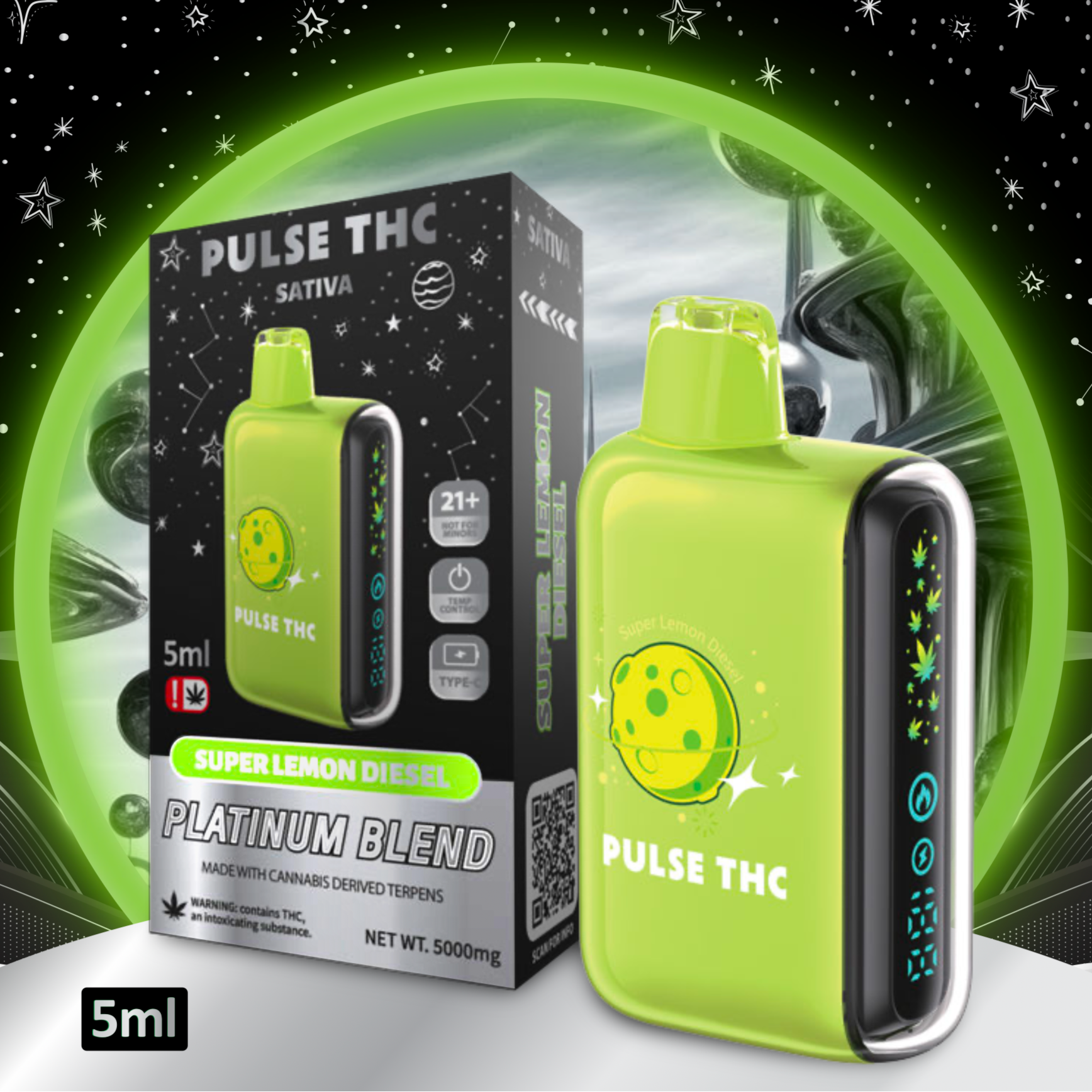 Pulse THC Platinum Blend - SUPER LEMON DIESEL - Sativa