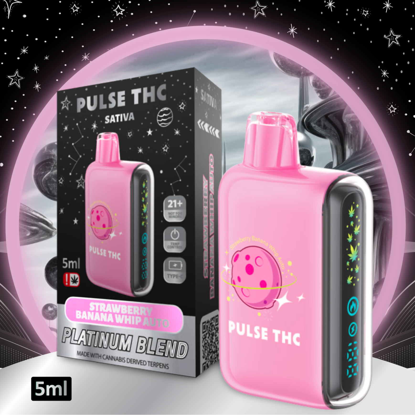 Pulse THC Platinum Blend - STRAWBERRY BANANA WHIP AUTO - Sativa